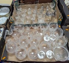 Two boxes of mixed glassware, to include 19th century rummers
