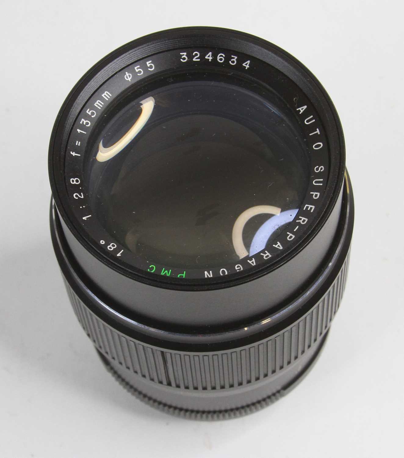 A Karl Zeiss Jena Tessar 2.8/50 camera lens, cased, together with a Japanese Super Harigan PMC 1:2.8 - Image 2 of 3