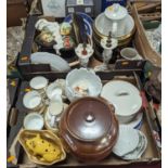 Two boxes of mixed ceramics, to include a Coalport Lady Anne pattern part coffee service and a