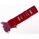 A National Union of Railwaymen Newmarket branch chairman sash decorated to read NUR with 2-6-0