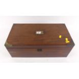 A 19th century brass bound mahogany writing slope, having fitted interior, w.45cm