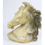 A carved hardstone horses head, h.34cm