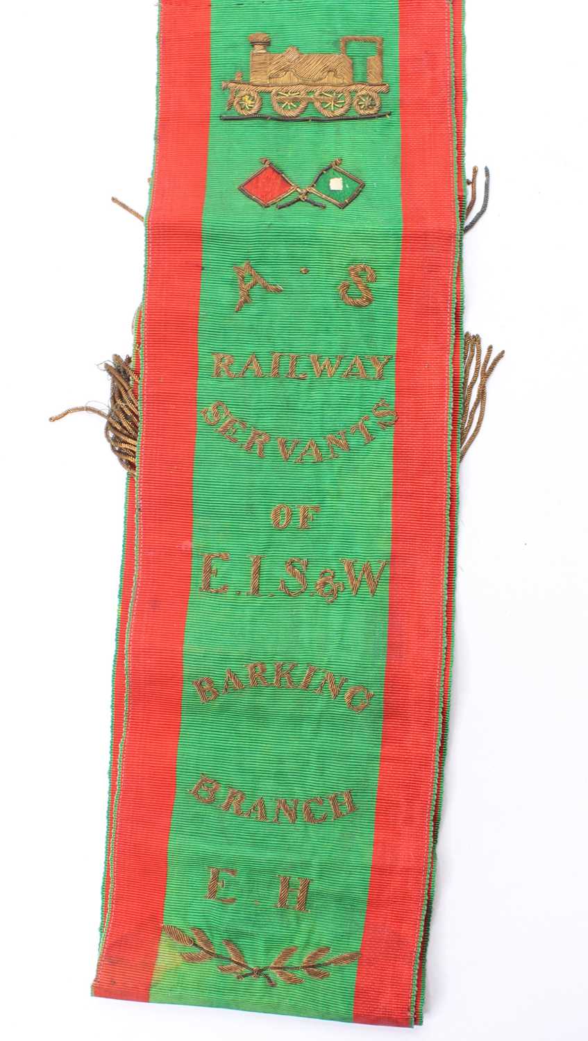 An AS Railway Servants of EIS & W Barking Branch National Union of Railwaymen sash finished in red - Image 2 of 3