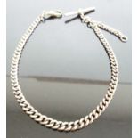 A 9ct gold graduated curblink watch chain, with Albert and lobster claw clasp, 32g, length 32.5cm