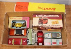 A small quantity of loose and boxed diecast to include Dinky Toys Esso, AEC fuel tanker, Great