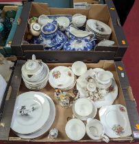Two boxes of mixed ceramics, to include a Japanese eggshell porcelain tea service
