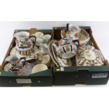 Two boxes of miscellaneous china and glass ware to include Keling & Co Ltd, Shanghai, Losel ware