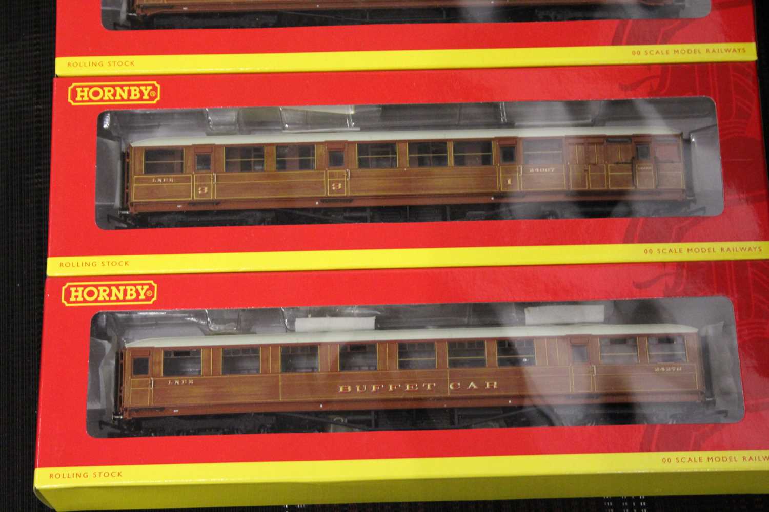 Four Hornby teak corridor coaches: two R4174B 1st class sleeper no.1317; one brake R4170D no.24067 - Image 2 of 2
