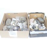 Two boxes of rock and mineral specimens