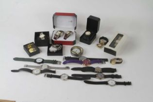 A collection of mixed fashion wristwatches, to include Rotary and Geneva