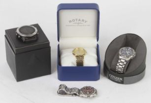 A collection of fashion wristwatches, to include Citizen and Rotary
