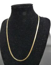 A modern 18ct gold flat snake-link necklace, 9.4g, length 45cm No kinks to the chain