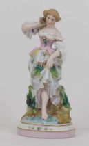 A continental bisque porcelain figure of a lady,height 30cm