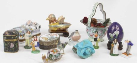 Miscellaneous items to include Chinese cloisonne enamelled wares, a Royal Copenhagen model of a