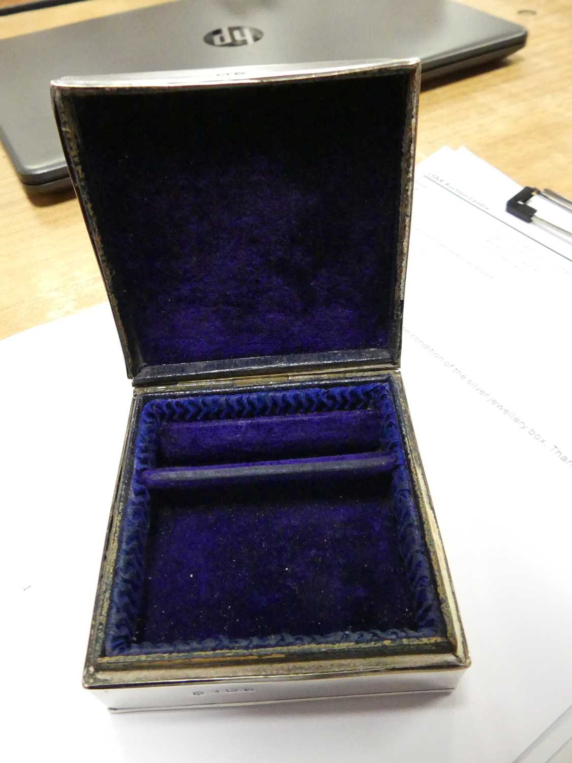 An Edward VII silver jewellery box, Birmingham 1907; together with a pierced silver napkin ring - Image 2 of 3