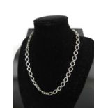 A Links of London silver chain-link necklace, with heart shaped pendant, in box Some surface