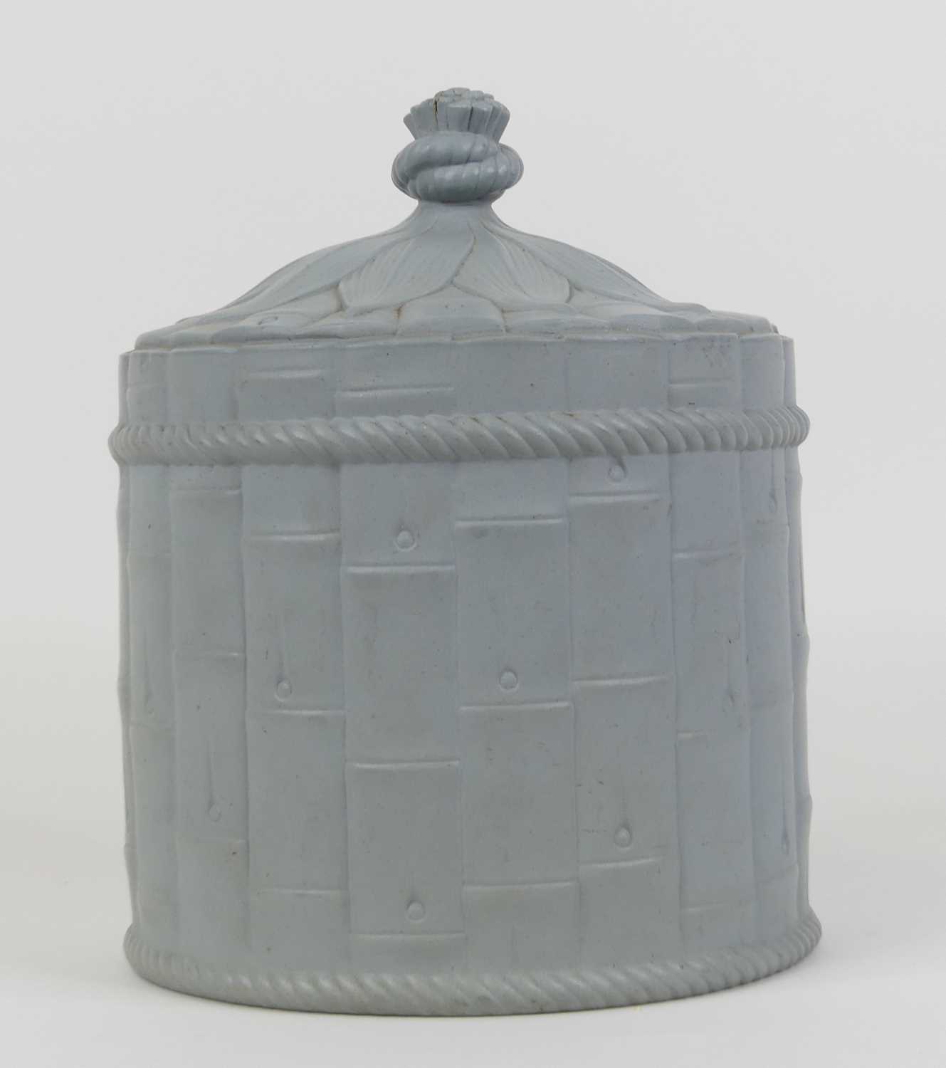 A Victorian bamboo moulded pottery cheese dome, height 27cm