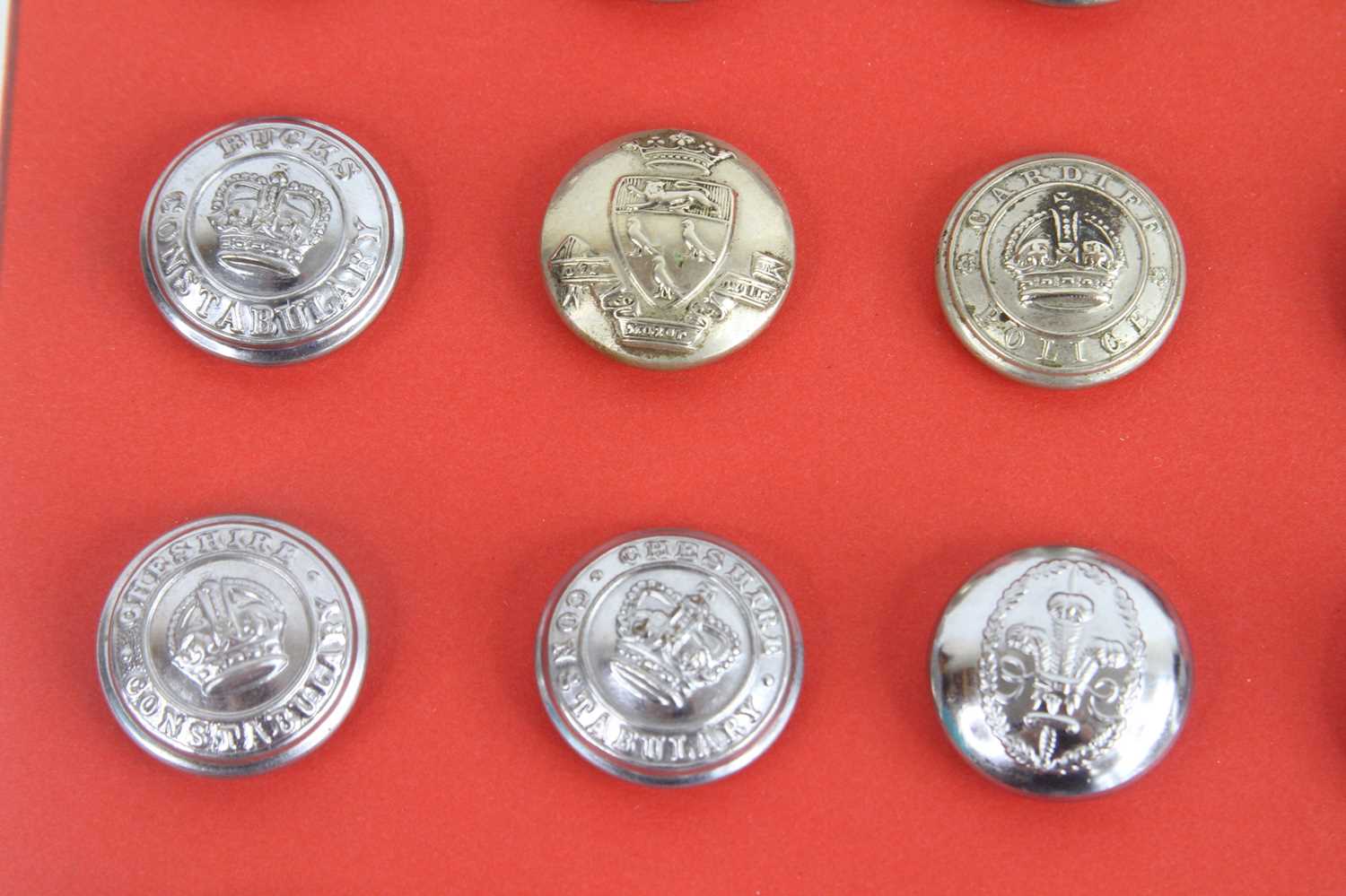 A Large collection of Police uniform buttons arranged alphabetically A-M, M-S & T-Z displayed on - Image 11 of 12