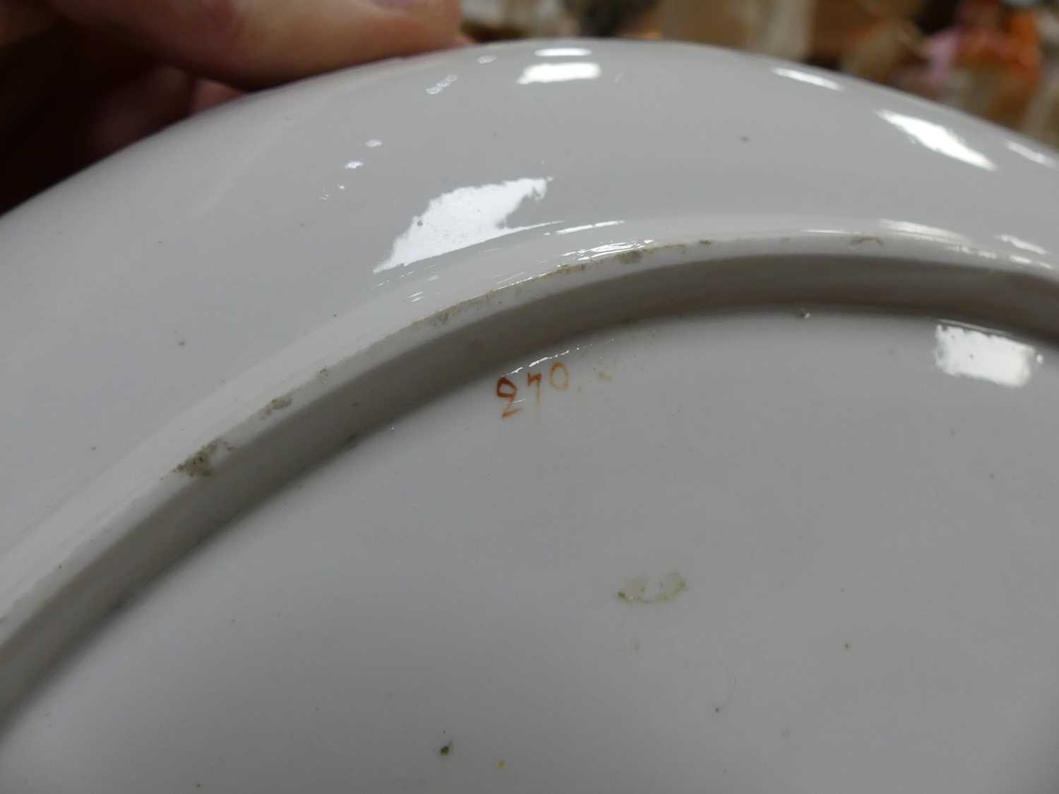 A 19th century pearlware oval dish, decorated with a plantain leaved crowfoot flower, possibly - Image 4 of 10