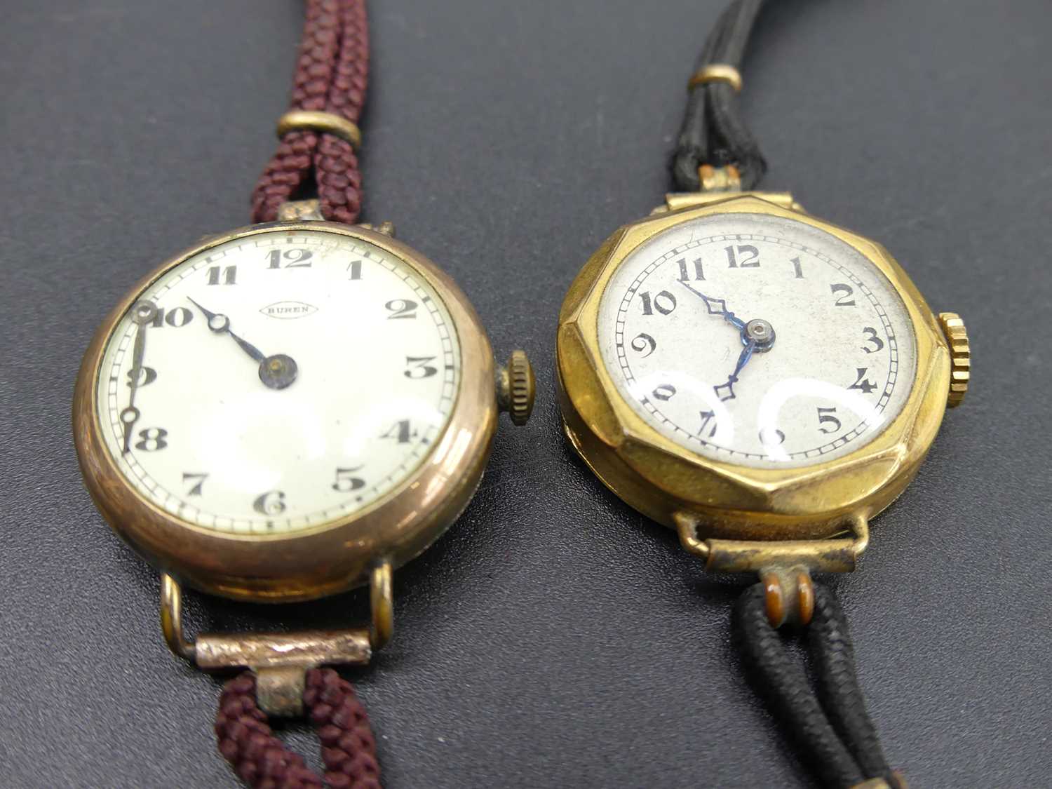 A vintage gold plated lady's manual wind wristwatch, case dia.25mm; together with one other (2) - Image 2 of 2
