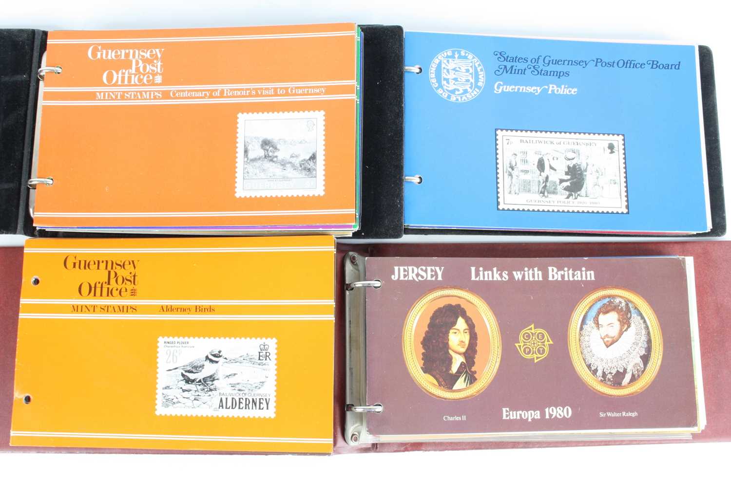 Channel Islands, a collection of mint stamps housed in albums to include Jersey Links With Britain