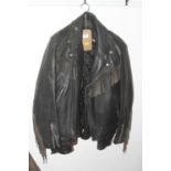 A Harley Davidson American cow hide leather jacket, probably a large; together with a Sardar genuine