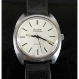 A gent's Bulova Ambassador automatic wristwatch, circa 1970s, the screw-down back cover numbered 3-