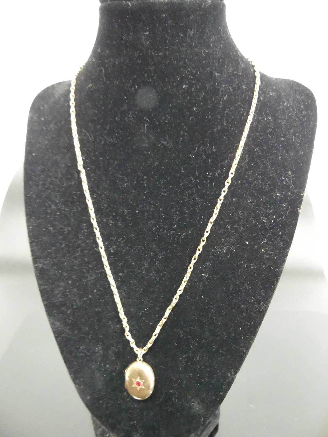 A modern 9ct gold graduated brick-link necklace; together with a 9ct gold belcher chain, 9.6g; and a - Image 2 of 3