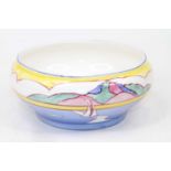 A Shorter & Son Art Deco Gibralter pattern bowl, decorated by Marjory Higginson, dia.20cm