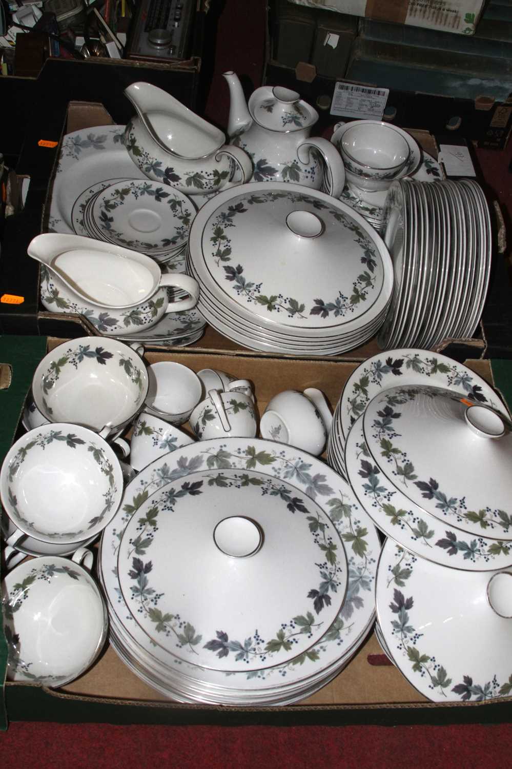 A Royal Doulton Burgundy pattern part dinner and coffee service