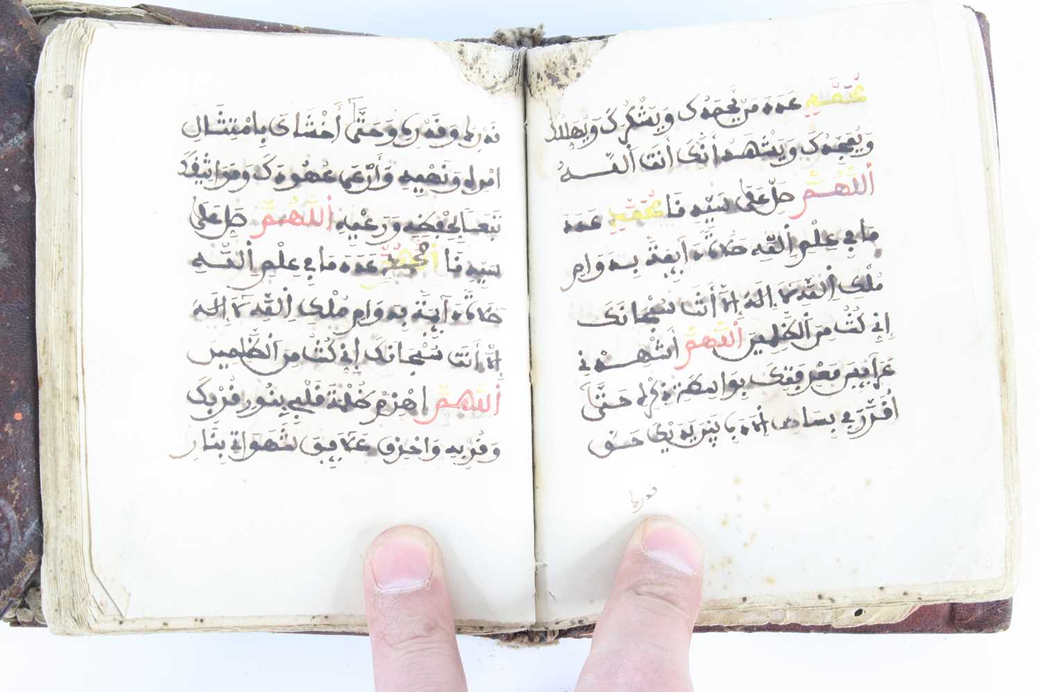 A 19th century North African Islamic book of prayer, each page having eight lines of maghribi? - Image 4 of 4