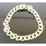 A 9ct gold hollow curblink bracelet, 12.4g, 20.5cm