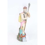 A 19th century Staffordshire pearlware figure of Neptune, h.25.5cm Restored.