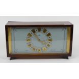 A vintage USSR Vega mantel clock, width 33.5cm