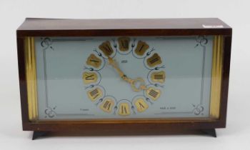 A vintage USSR Vega mantel clock, width 33.5cm