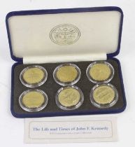 A Marshall Islands Life & Times of John F. Kennedy six 10-dollar commemorative coin collection,