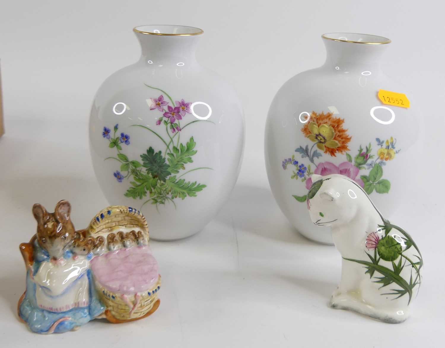 A box of miscellaneous china & glassware to include miniature Doulton stoneware vase, Beswick - Image 2 of 2