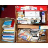 Three trays containing various aircraft related boxed kits, to include Airfix, Avro, Shackleton,