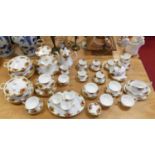 An extensive Royal Albert dinner and tea service in the Old Country Roses pattern