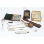 Miscellaneous items to include a daguerreotype double portrait, miniature mandolin, silver plated