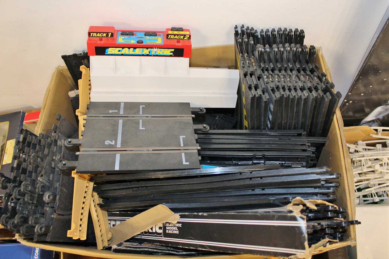 Two boxes of Scalextric related accessories, to include track, stations, tyres etc - Image 2 of 2