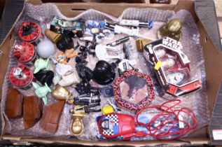 Two trays containing Star Wars related figures and novelties