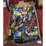 One tray containing loose and playworn diecast to include; Matchbox No.5 Doublerdecker and others