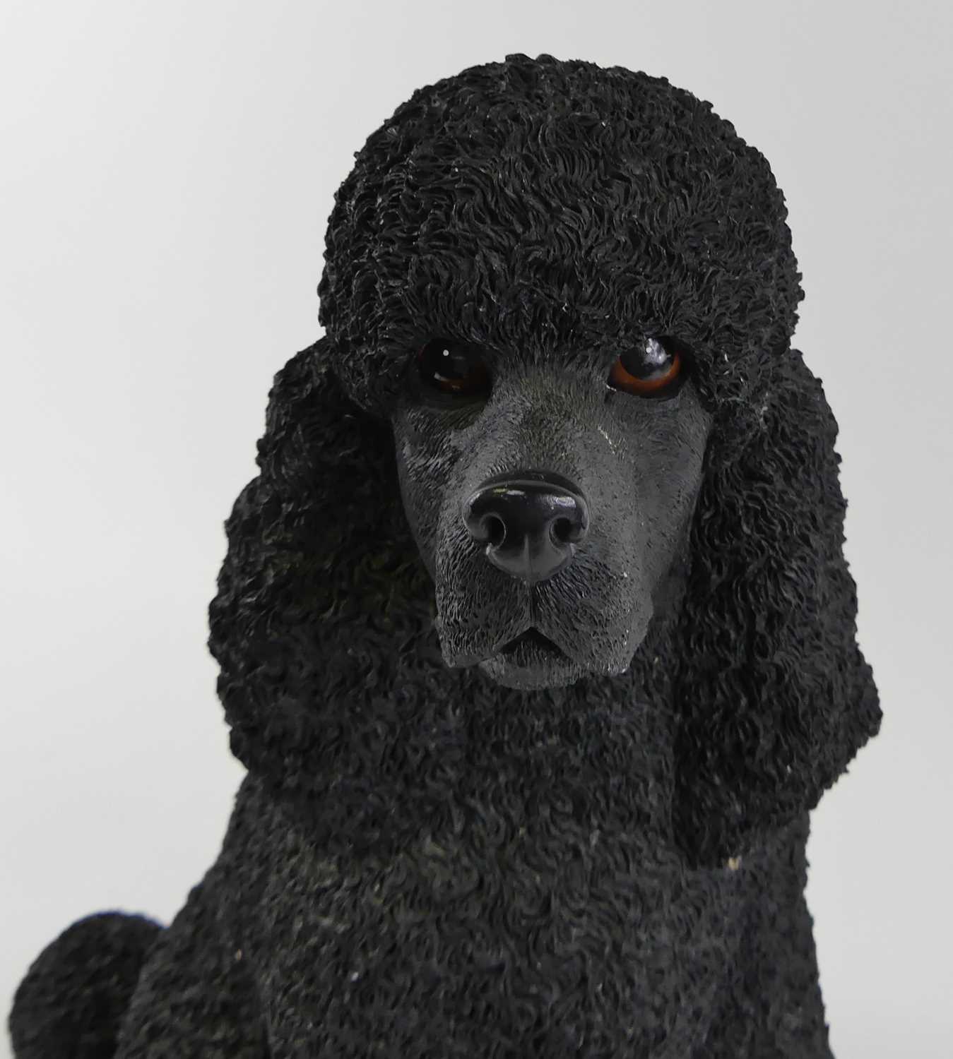 A large Leonardo Collection resin figure of a Poodle in seated pose, height 40cm - Image 2 of 2