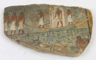 A reproduction Egyptian stela, w.13cm