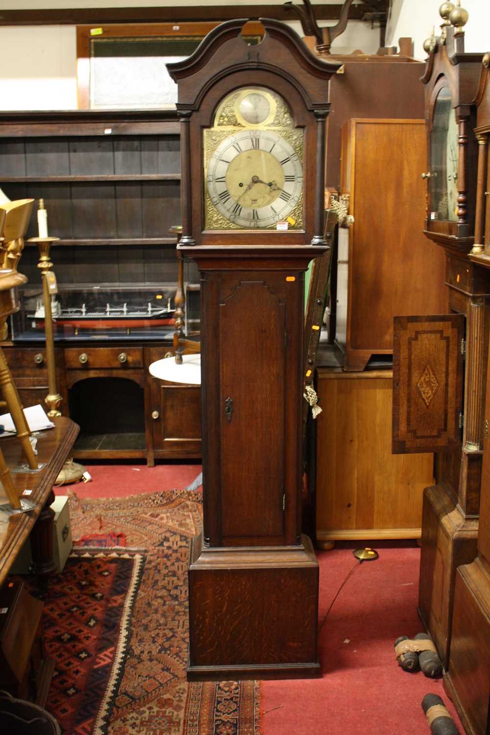 George Hallifax of Doncaster, a George III oak long case clock having a 12" arch brass dial, - Image 16 of 19