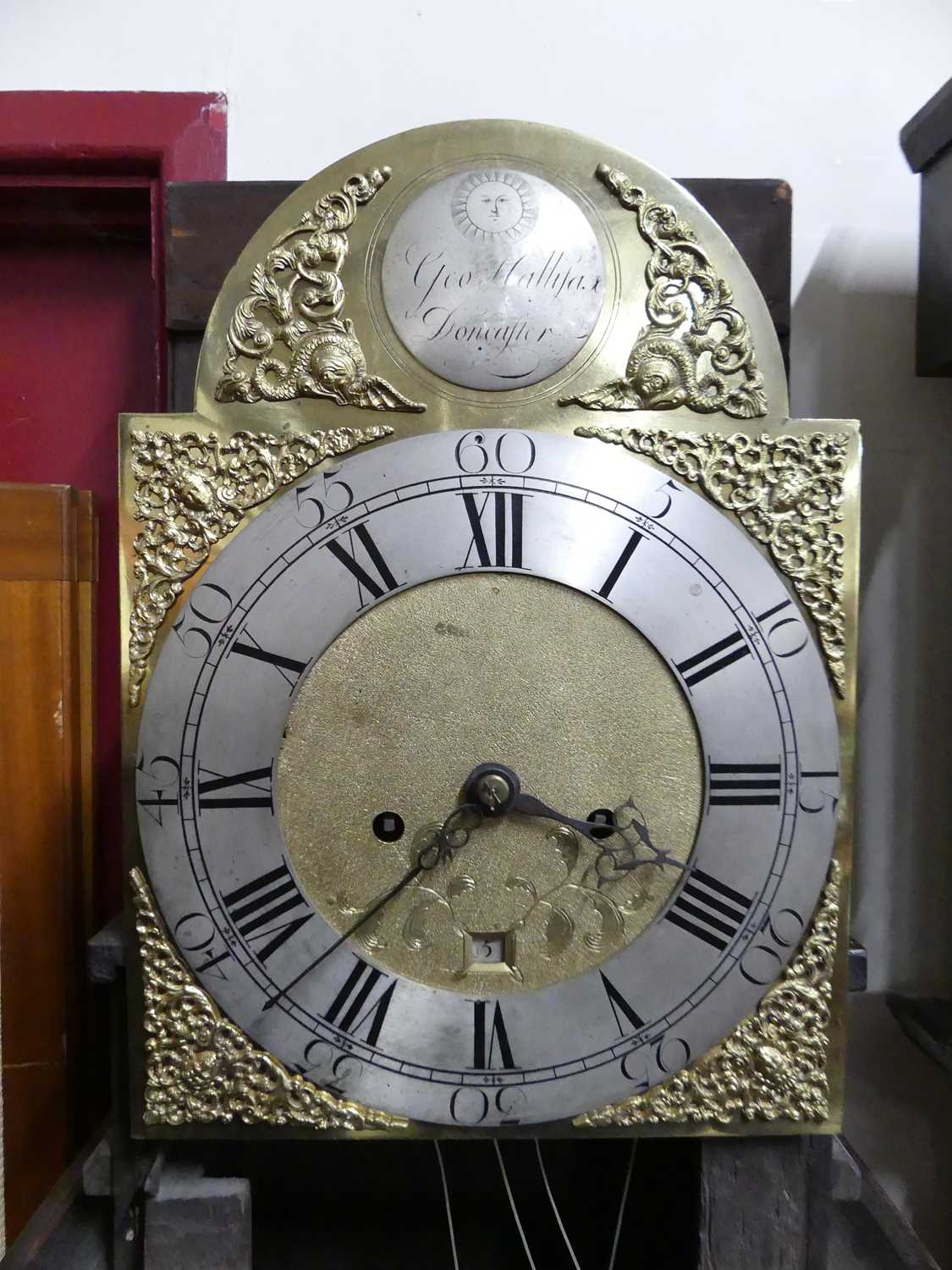 George Hallifax of Doncaster, a George III oak long case clock having a 12" arch brass dial, - Image 4 of 19