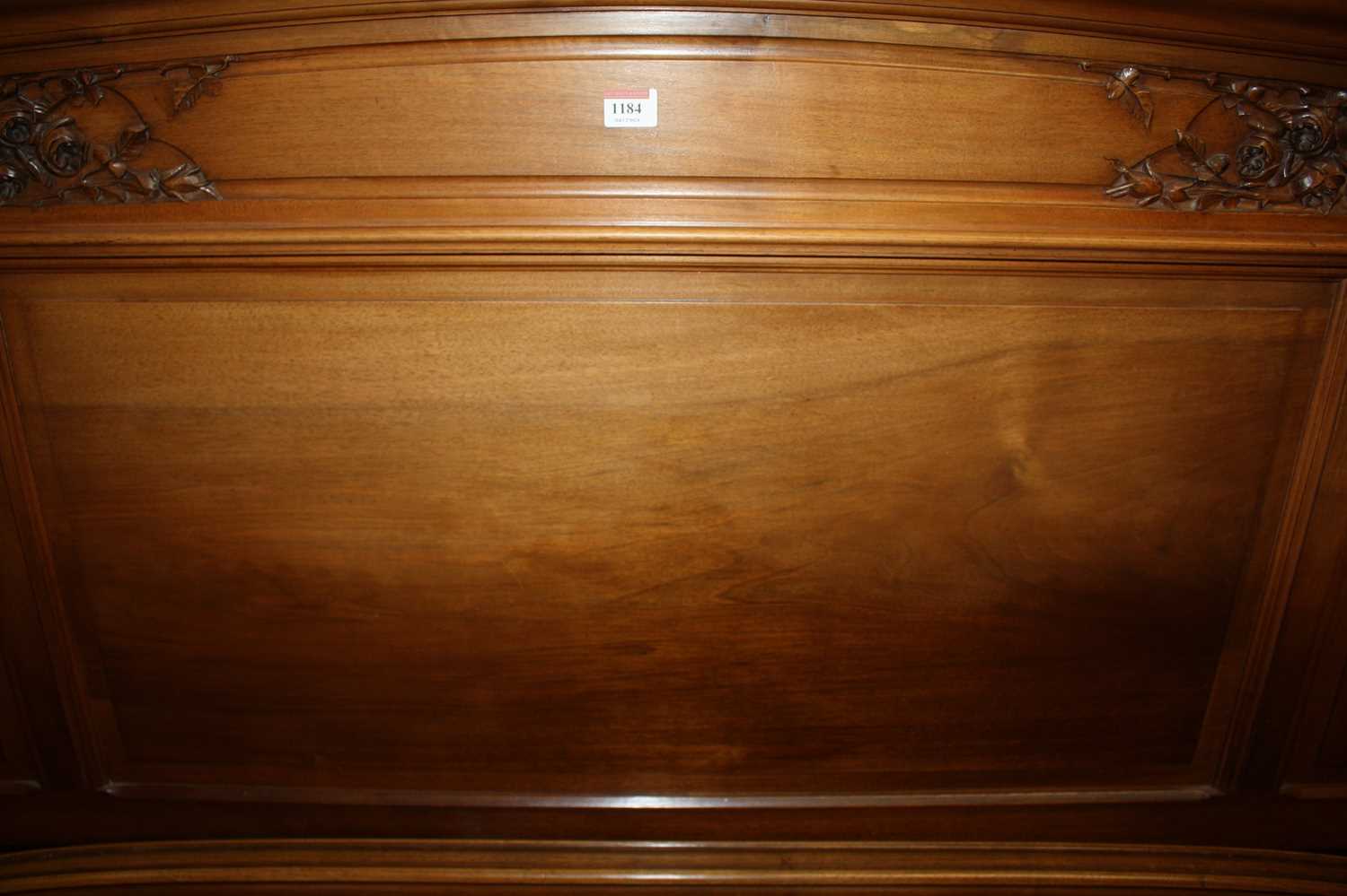 A circa 1900 Vienna secessionist walnut double bedstead, the recessed panelled head and footboard - Image 5 of 8