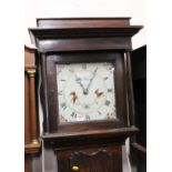 John Darke of Barnstaple, a George III oak long case clock having an 11" painted square dial, 30