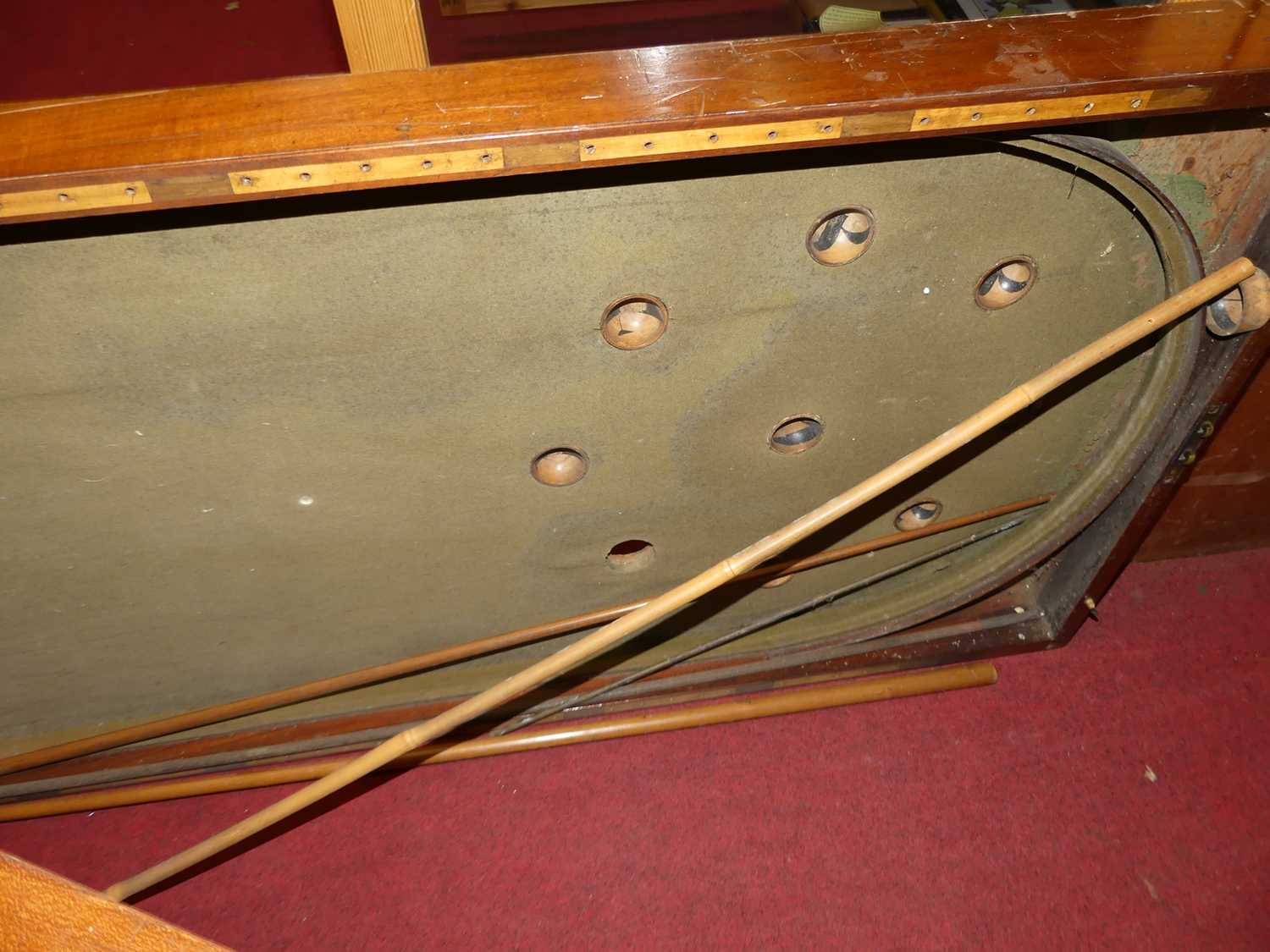 A Victorian mahogany bar billiard table, with fold-out action - Image 2 of 2